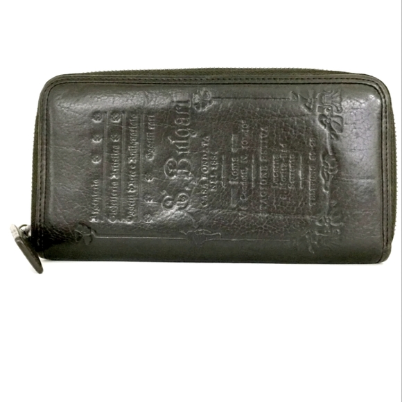 BVLGARI LEATHER ZIPPY ZIP AROUND LONG WALLET/M2086 - Picture 1 of 9